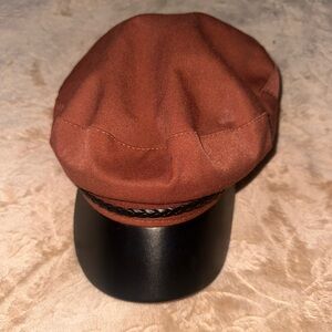 Faux Leather Brim Cap